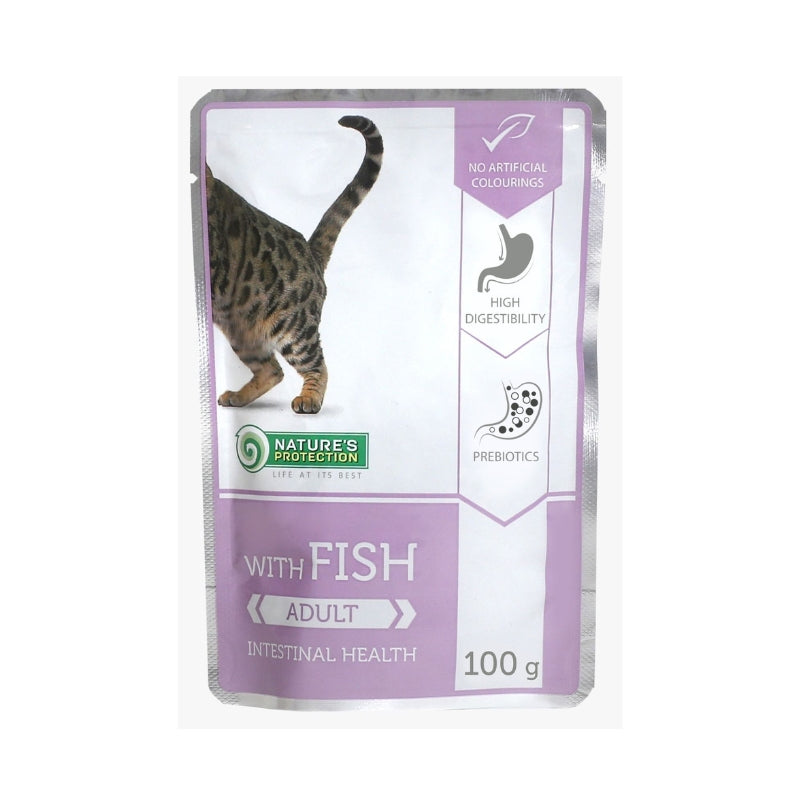Nature‘s Protection 魚肉 改善腸道問題 成貓主食濕糧 (100g x 22包) Best Before 2027/03