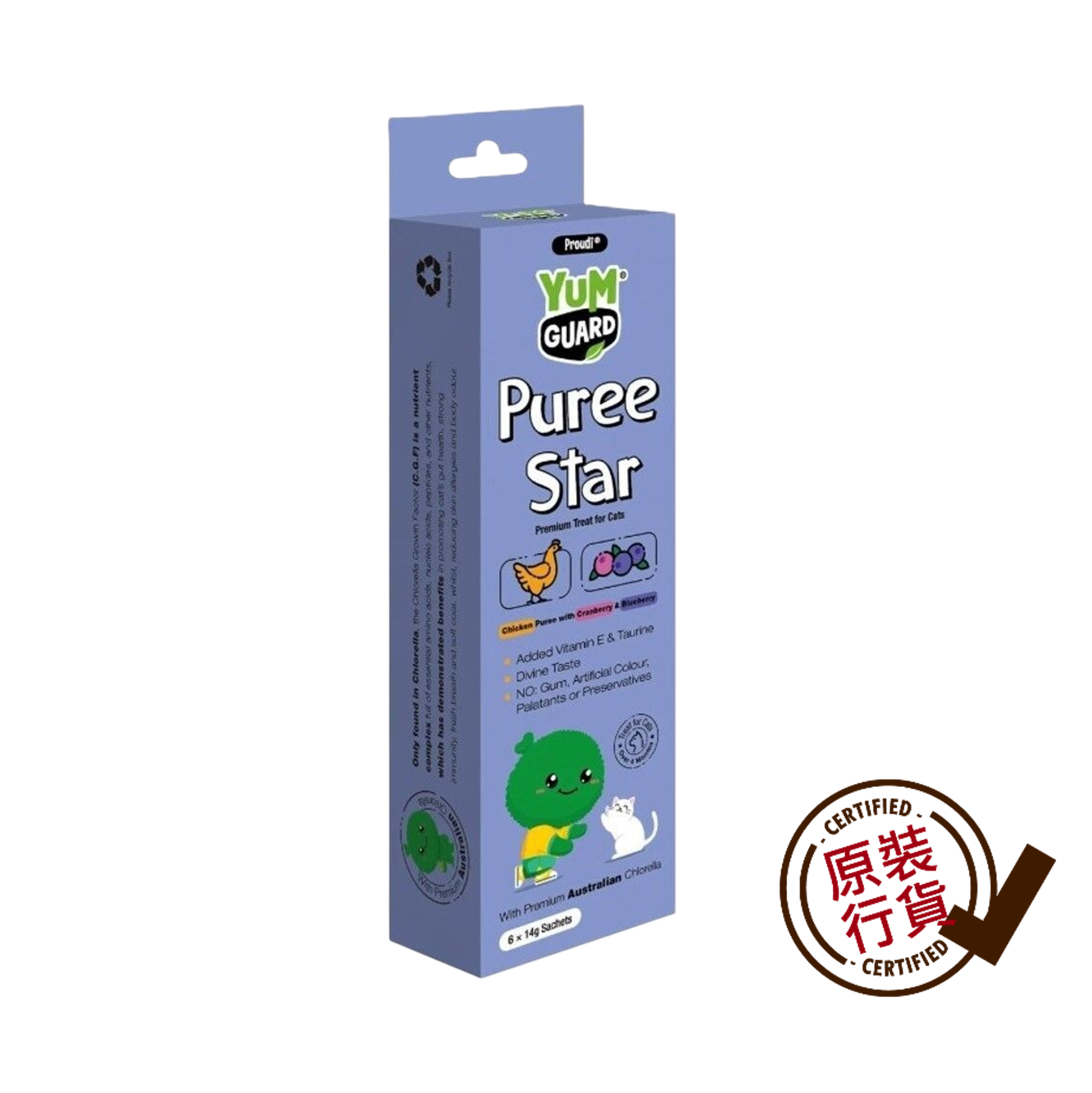 YUM GUARD 營加 雞肉蔓越莓藍莓果泥 14g x 6 [包裝隨機提供]