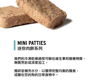 Vital Essentials 凍乾生肉主食 - 牛肉 ( 迷你 肉餅 ) 狗糧 14oz