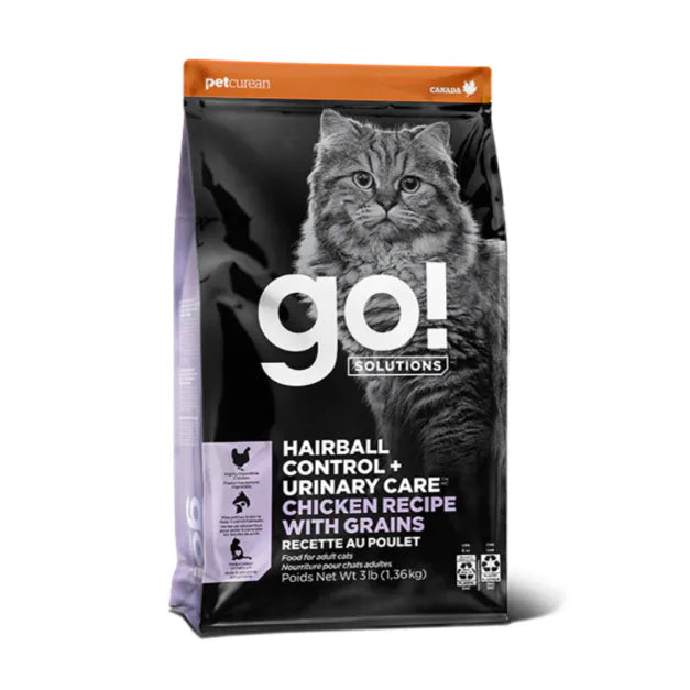 Go! SOLUTIONS Dry Cat Food - Urinary System &amp; Hairball Control Series - Chicken Formula