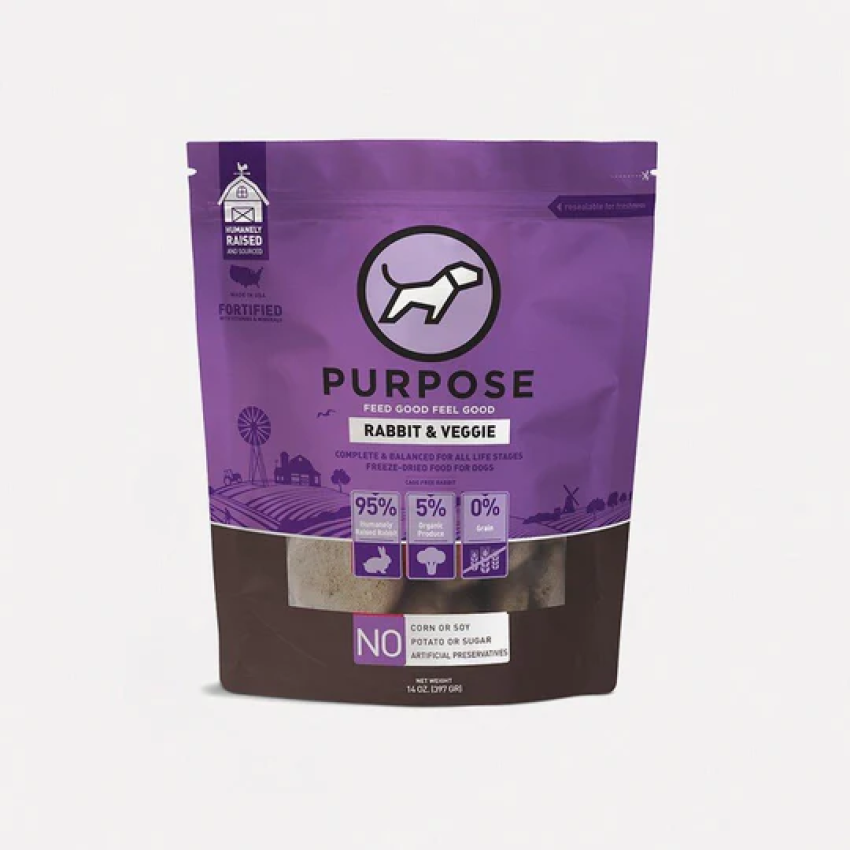 Purpose-普斯 單一蛋白 - 兔肉 凍乾生肉主糧 (全犬用) 2.5oz / 14oz