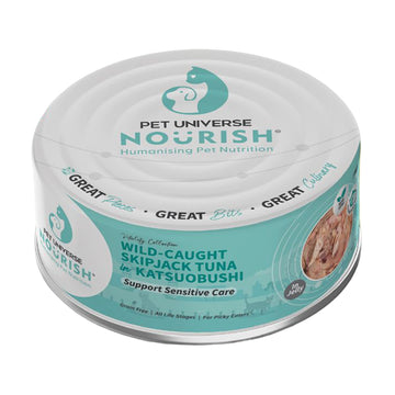 Pet Universe Nourish 海捕吞拿魚+木魚 (抗敏配方) 貓罐頭 70g （果凍系列）