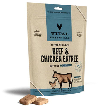 Vital Essentials 凍乾生肉主食 - 牛肉鷄肉 ( 迷你 肉餅 ) 貓糧 3.75oz / 8oz / 15oz