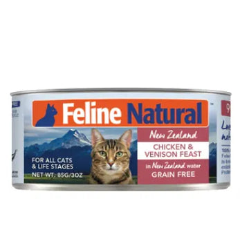 Feline Natural - F9 無穀物雞肉鹿肉盛宴主食全貓配方貓罐頭(85克)