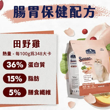 Blue Bay Sense 田野雞+LP28後生元 (腸胃保健配方) 低敏全貓糧 1.5kg / 6kg / 13.6kg
