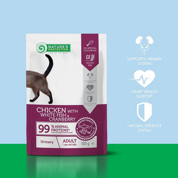 Nature's Protection - 雞肉+白魚+蔓越莓 成貓泌尿護理 貓主食濕糧 (100g x 22包) Best Before 2027/01