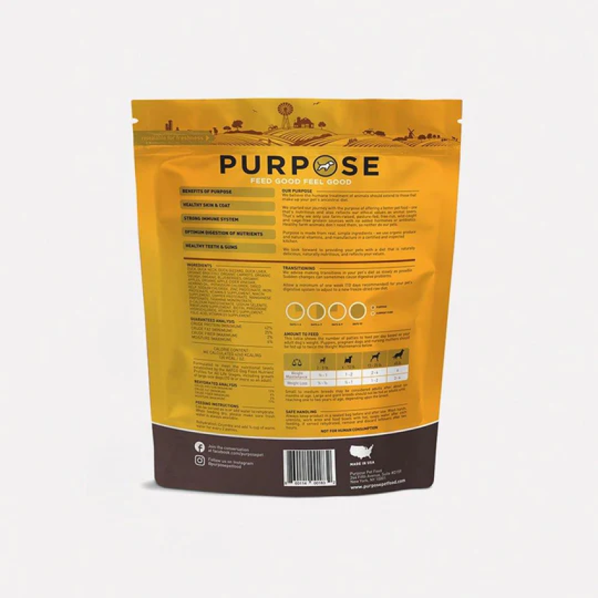 Purpose-普斯 單一蛋白 - 鴨肉 凍乾生肉主糧 (全犬用) 14oz