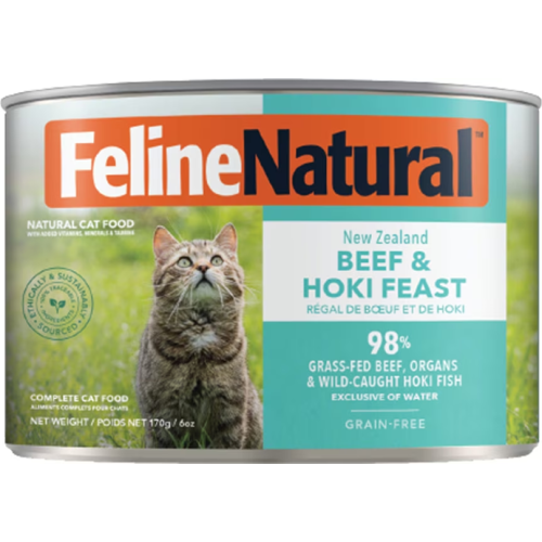 F9 Feline Natural 牛肉及藍尖尾鱈魚盛宴主食貓罐頭170 g