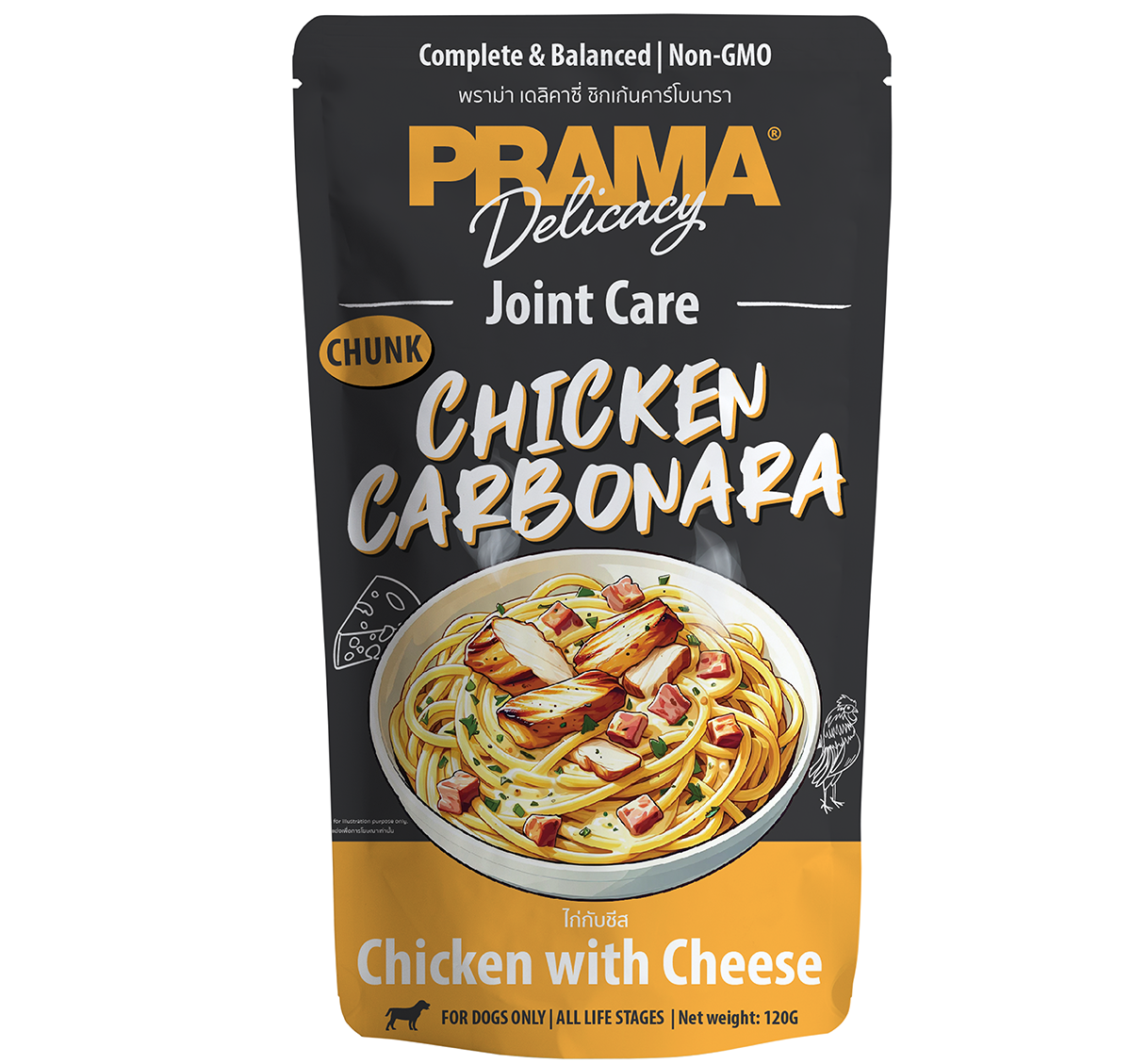 PRAMA 功能性狗主食濕包 卡邦尼雞肉 - 關節護理 120G