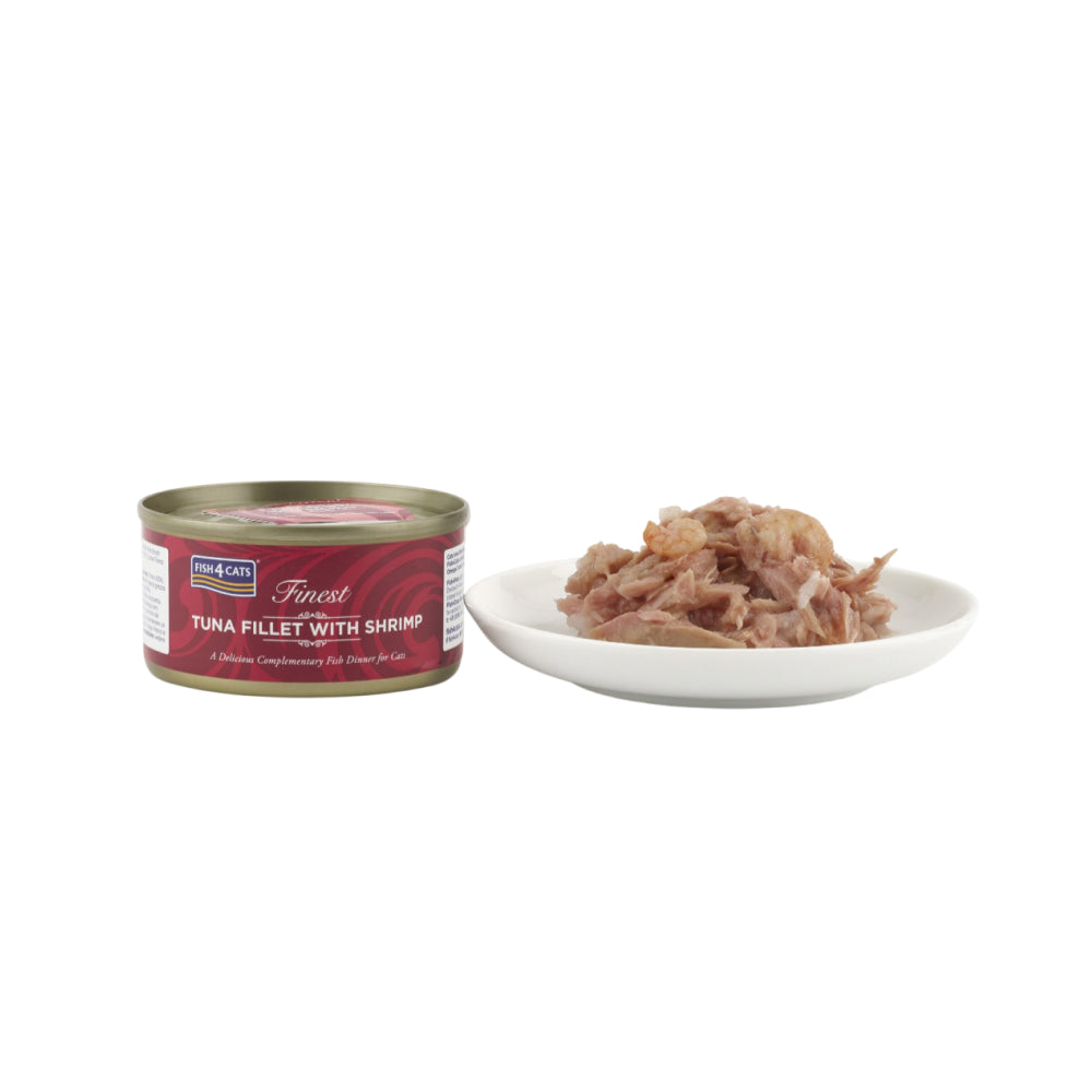 Fish4cats premium tuna fillets with fresh shrimp cat food