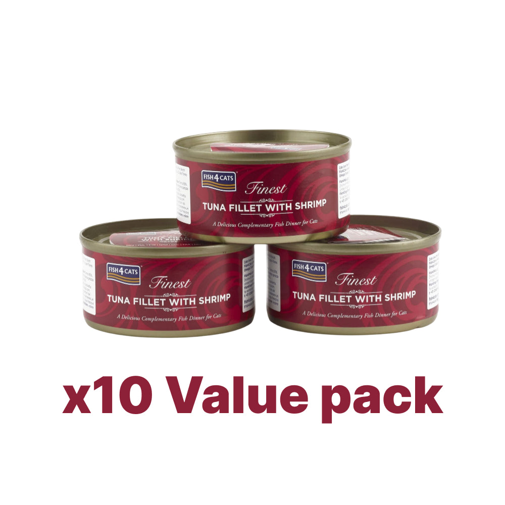 Fish4cats premium tuna fillets with fresh shrimp cat food
