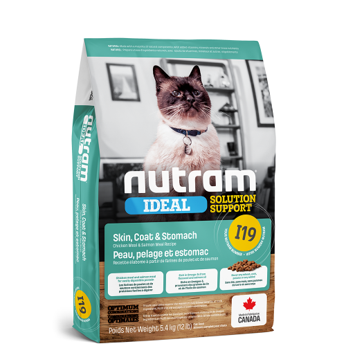 Nutram 加拿大紐頓貓乾糧 - I19 敏感腸胃，皮膚配方 2kg / 5.4kg