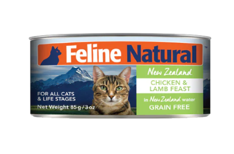 Feline Natural - F9 無穀物雞肉羊肉盛宴主食全貓配方貓罐頭(85克)