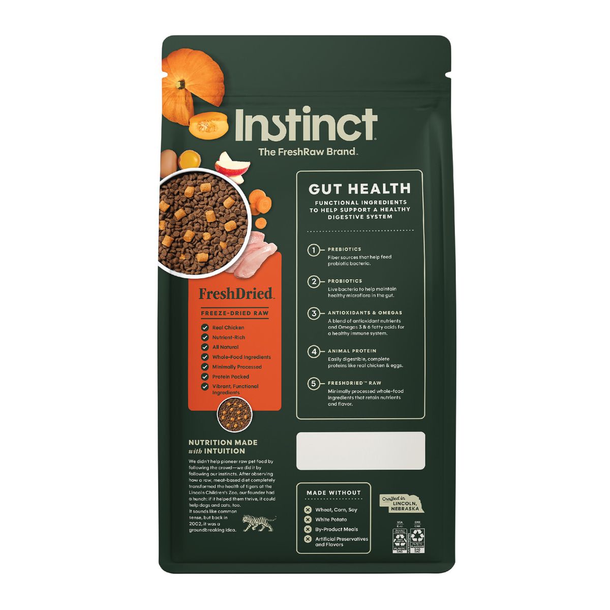 Instinct - 本能 生肉無穀物 （腸道健康）鷄肉配方-狗糧 4lbs / 20lbs
