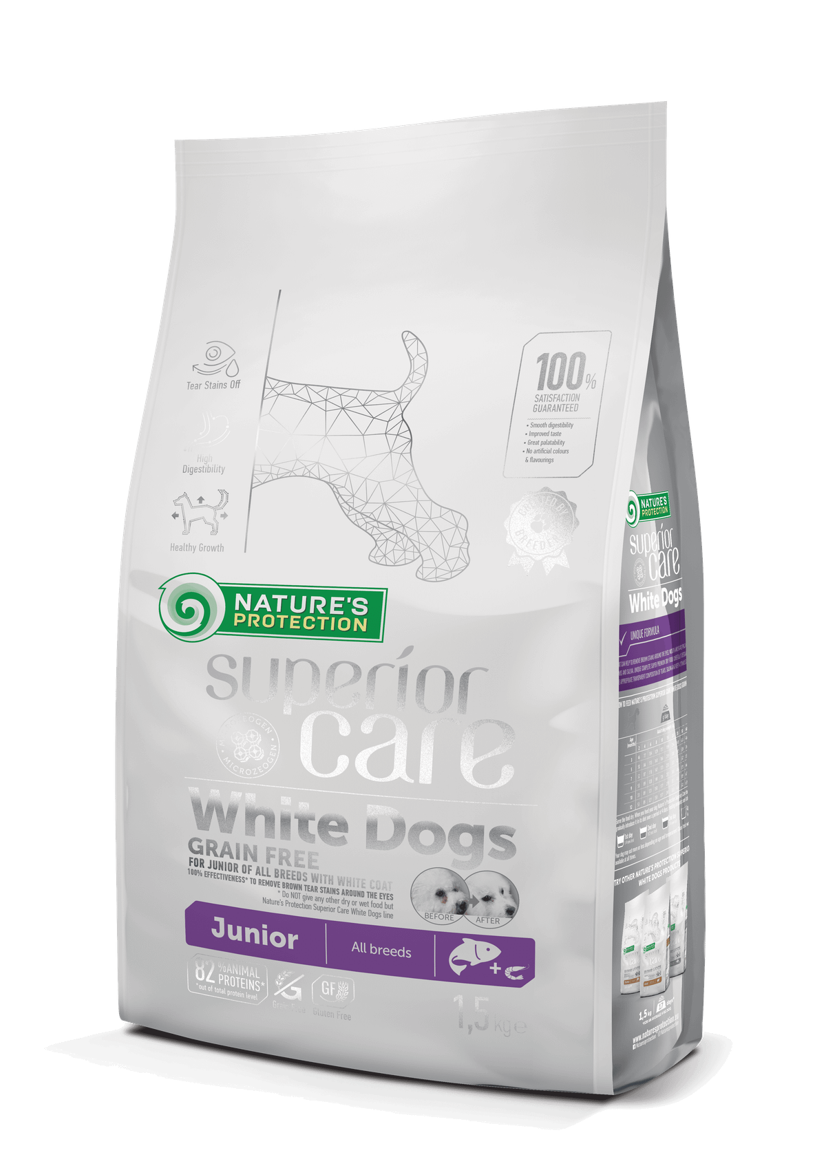 Nature's Protection 去淚痕美毛 低敏三文魚 幼犬配方 無穀物狗糧 1.5kg （Best Before 2027/08）