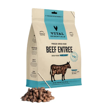Vital Essentials 凍乾生肉主食 - 牛肉 (迷你粒) 狗糧 5.5oz / 14oz / 25oz