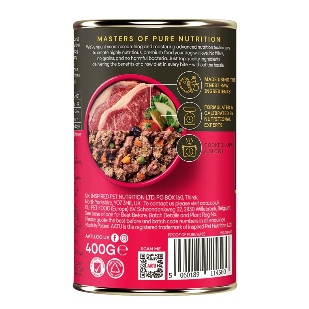 AATU 無穀物狗罐頭 - 安格斯牛肉配方 400g