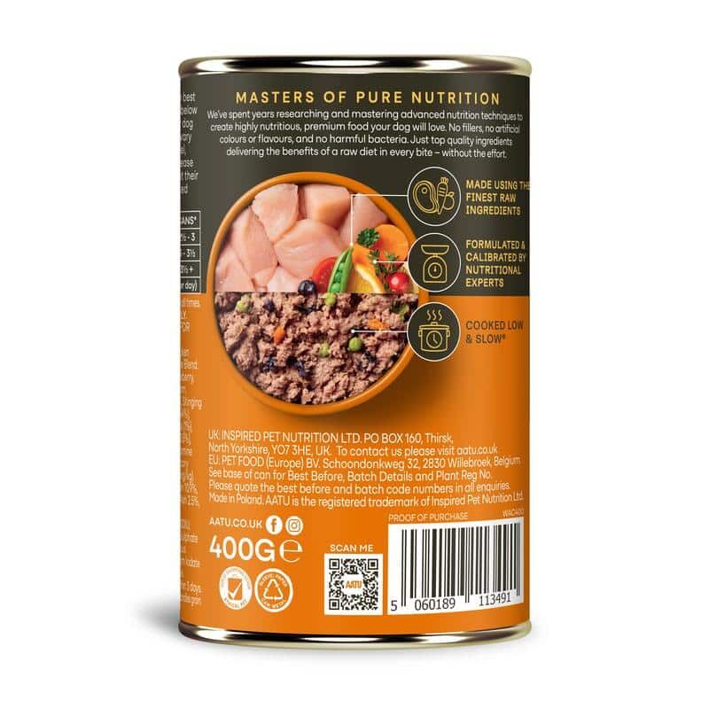 AATU全配方狗用主食罐頭 - 雞肉400g