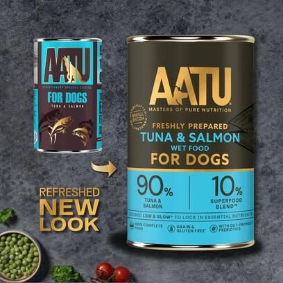 AATU 無穀物狗罐頭 - 吞拿魚及三文魚配方 400g