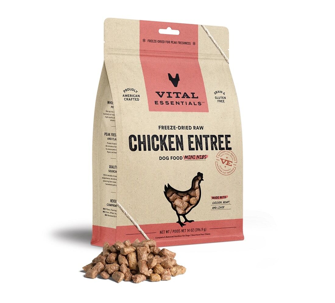 Vital Essentials 凍乾生肉主食 - 鷄肉 (迷你粒) 狗糧 5.5oz / 14oz / 25oz
