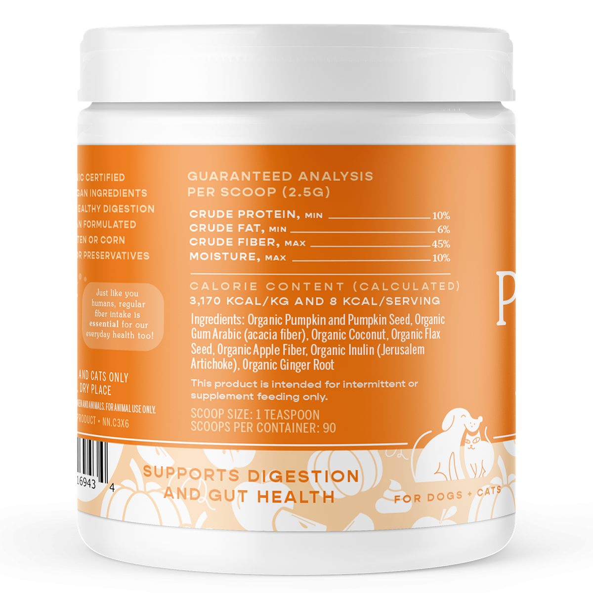 fera pets - 有機南瓜纖維補充粉 227g - 貓狗適用 (獸醫研發|美國製造)