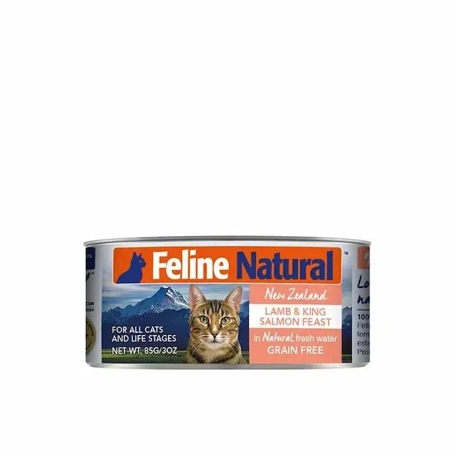 Feline Natural - F9 貓罐頭 羊肉及三文魚盛宴85g