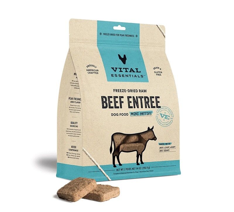 Vital Essentials 凍乾生肉主食 - 牛肉 ( 迷你 肉餅 ) 狗糧 14oz