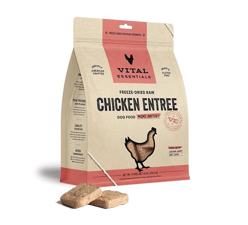 Vital Essentials 凍乾生肉主食 - 鷄肉 ( 迷你 肉餅 ) 狗糧 14oz