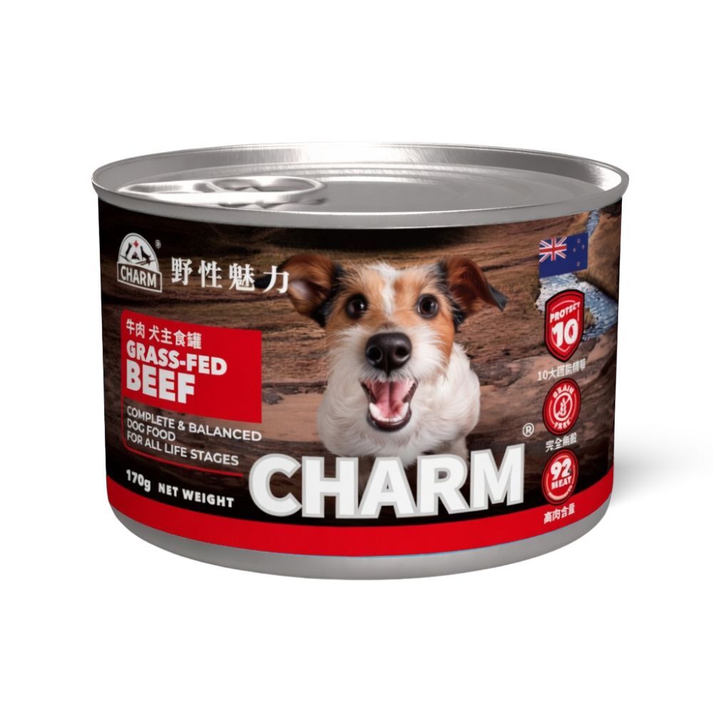 CHARM 狗主食罐頭 - 超能精華 無穀物草飼牛配方 170g / 370g