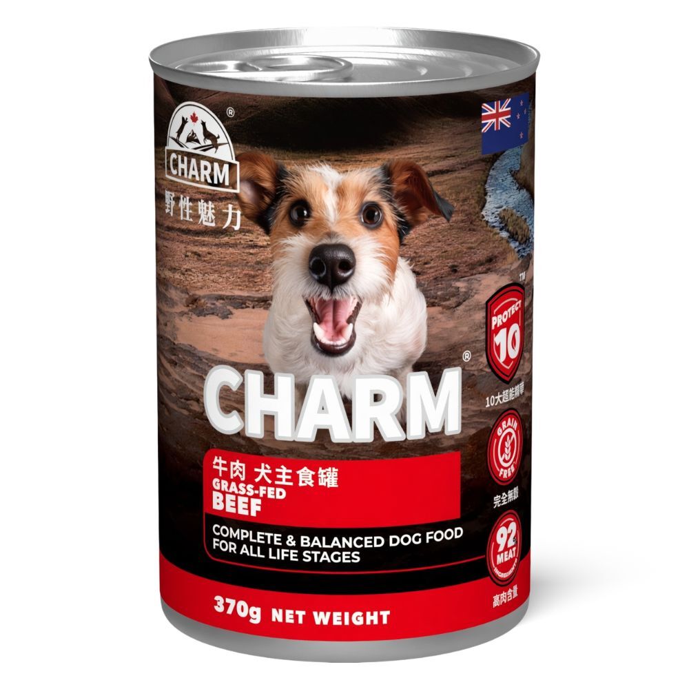 CHARM 狗主食罐頭 - 超能精華 無穀物草飼牛配方 170g / 370g