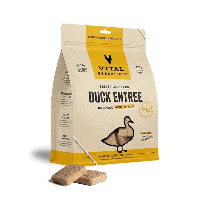 Vital Essentials 凍乾生肉主食 - 鴨肉 ( 迷你 肉餅 ) 狗糧 14oz