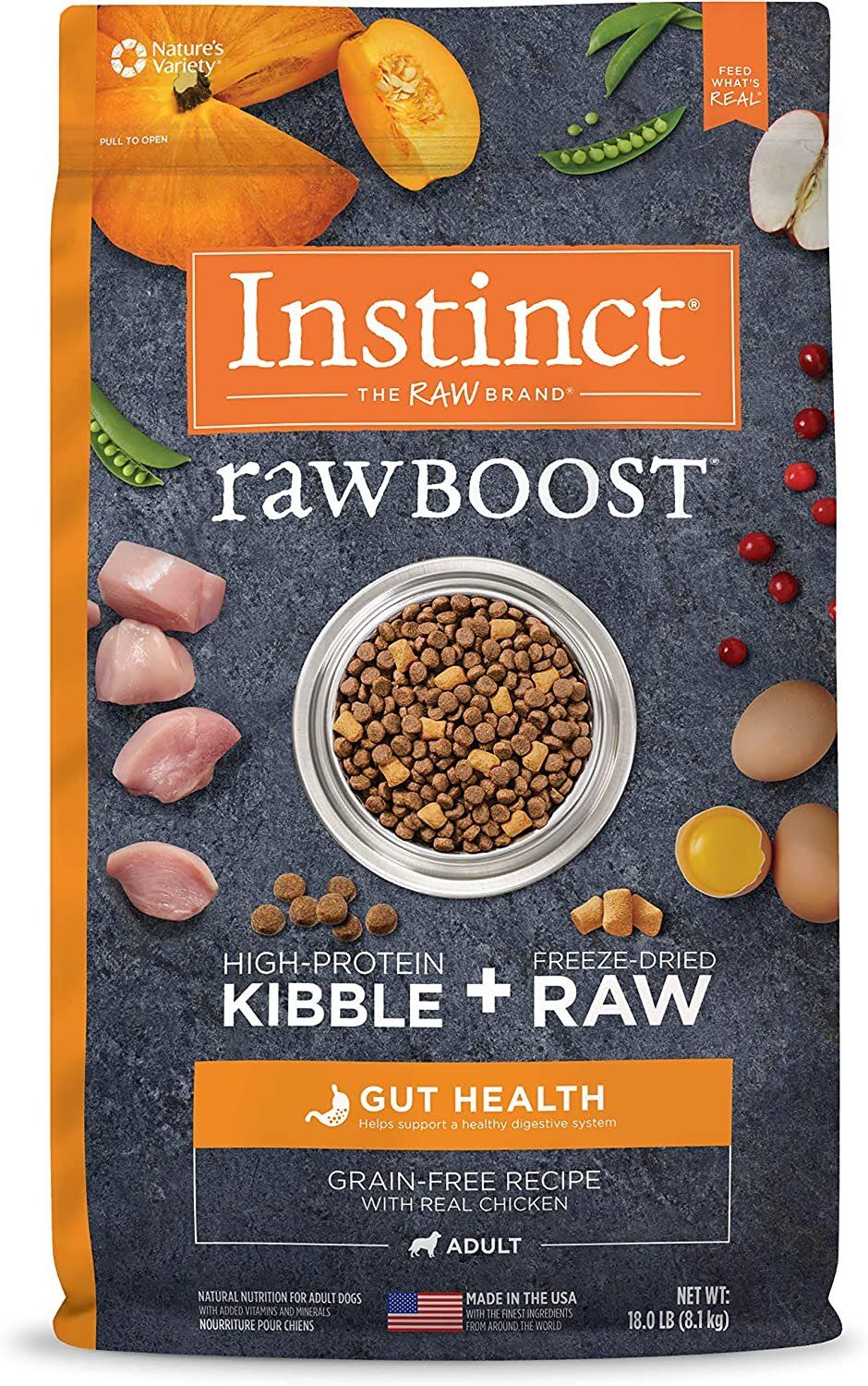 Instinct - 本能 生肉無穀物 （腸道健康）鷄肉配方-狗糧 4lbs / 20lbs