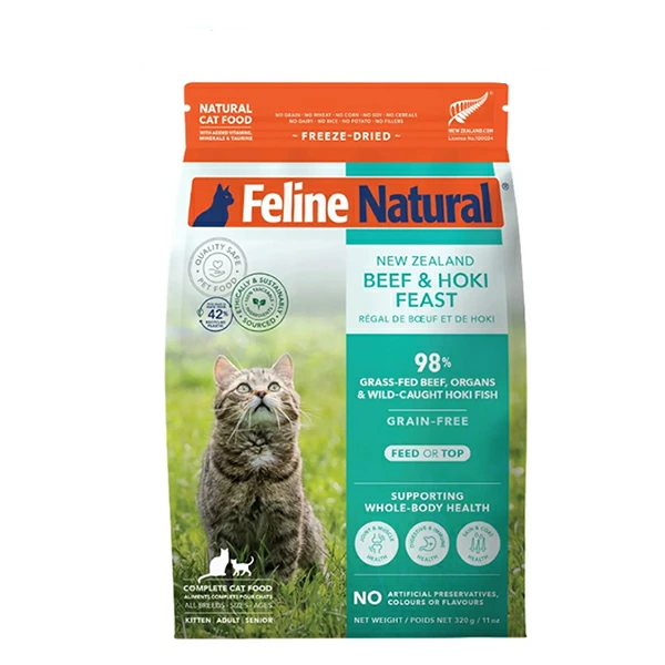 Feline Natural - F9 牛肉藍尖尾鱈魚盛宴 (貓) Beef & Hoki Feast 貓糧 320g/800g