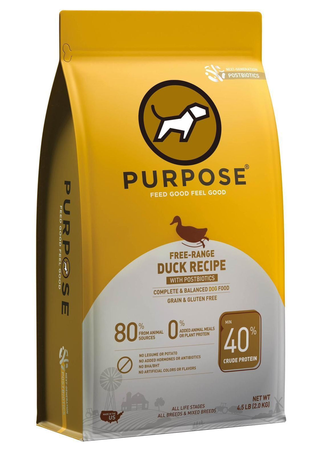Purpose-普斯 無穀物 鴨肉+白魚 全犬(後生元)配方 4.5lb / 10lb