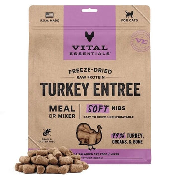 Vital Essentials 凍乾脫水生肉主食 - 火鷄肉 (軟肉粒) 貓糧 12oz